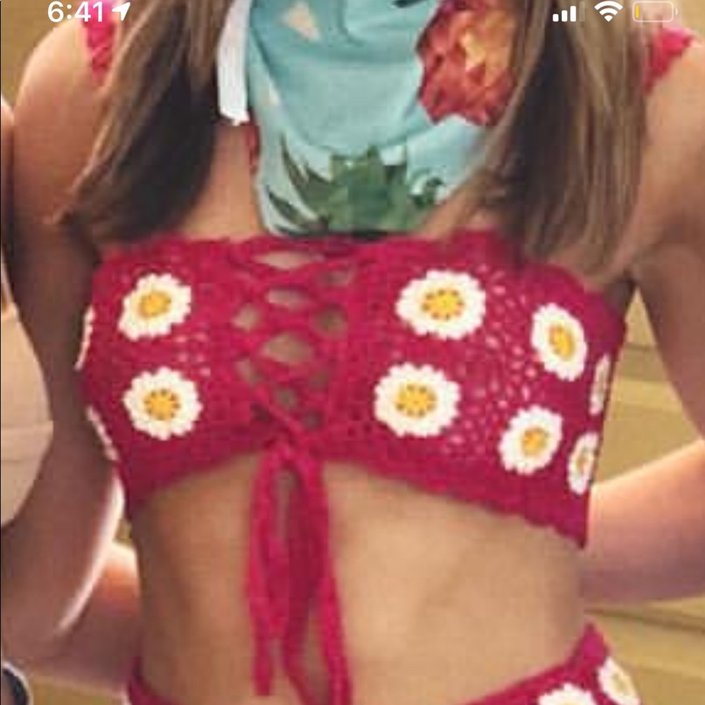 Crochet matching top and shorts